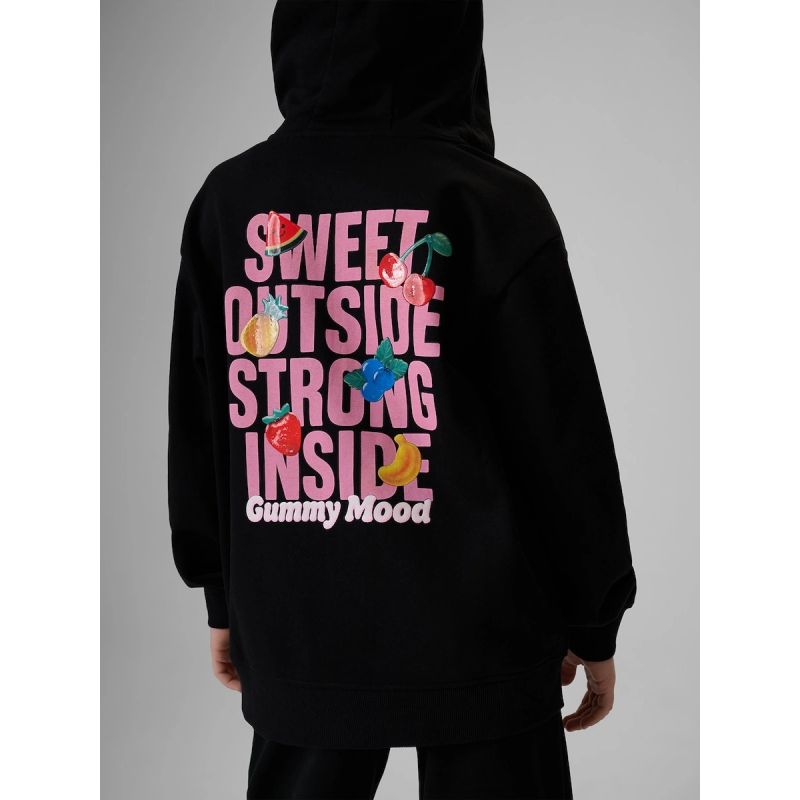 Girls' loose sweatshirt with hood 4F 4FJRSS26TSWSF2902-20S 158/164 kapucnis pulóver