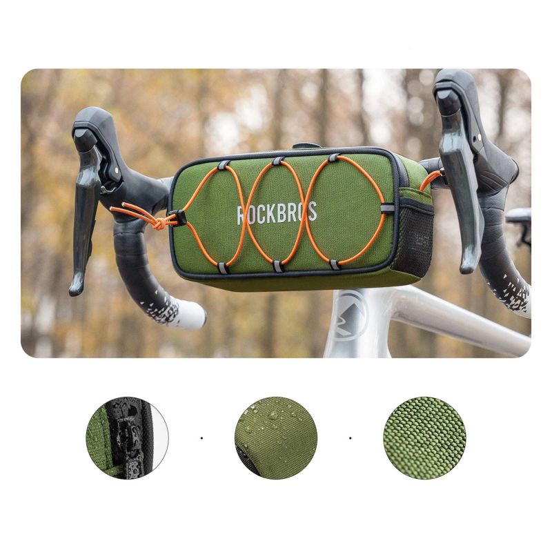 Rockbros TL001 ROAD TO SKY 1.9L Handlebar Waterproof - Green zielony sporttáska 5907769384219-211527