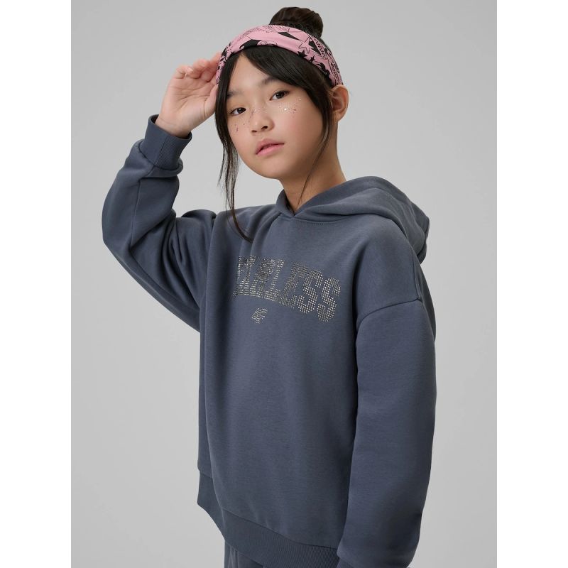 4F Girls' loose sweatshirt with hood 158/164 kapucnis pulóver 4FJRSS26TSWSF2627-22S