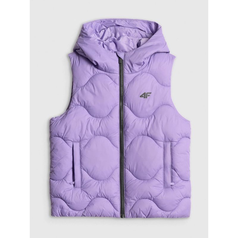 Girls' hooded vest 4F 4FJRSS26TVJAF355-51S vests