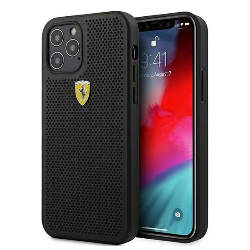 Ferrari FESPEHCP12MBK iPhone 12/12 Pro 6.1" /black hardcase On Track Perforated fekete pulóver