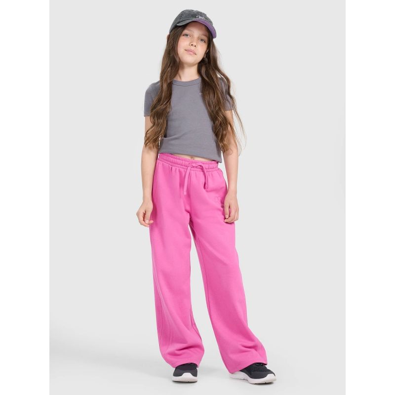 Girls' wide-leg sweatpants 4F 4FJRAW25TTROF1601-54S melegítőnadrág