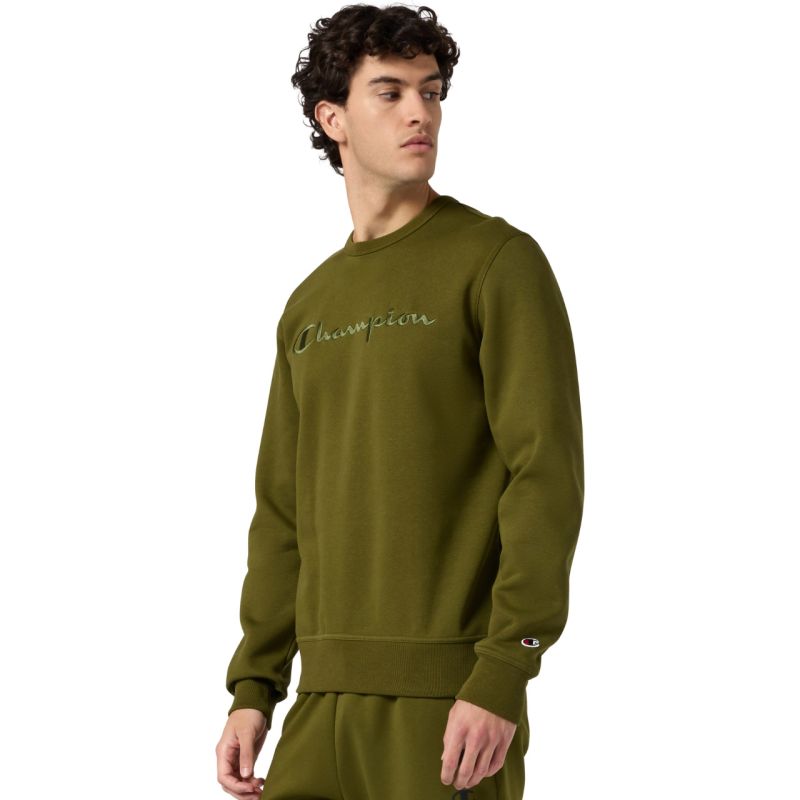 Champion Men's Crewneck Sweatshirt 220272 GS585 oliva kapucnis pulóver