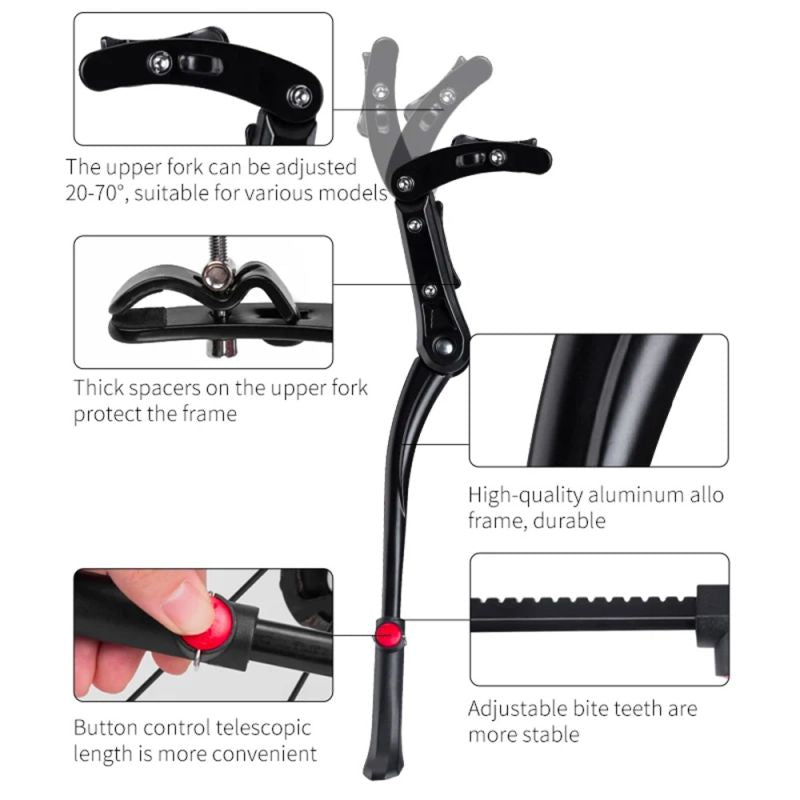 Rockbros bicycle kickstand - black