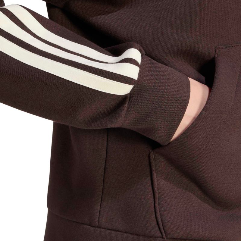 Adidas Women's Essentials 3-Stripes Full-Zip Fleece Hoodie Brown 2xs kapucnis pulóver KX0784