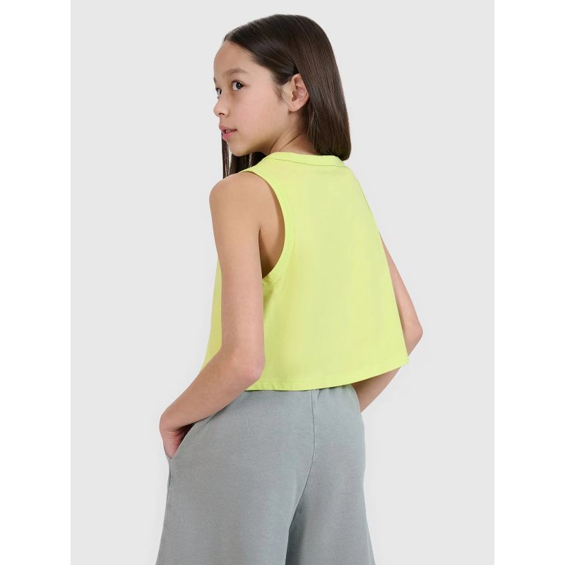 Girls' oversize printed crop top 4F 4FJWSS25TSLEF112-45S
