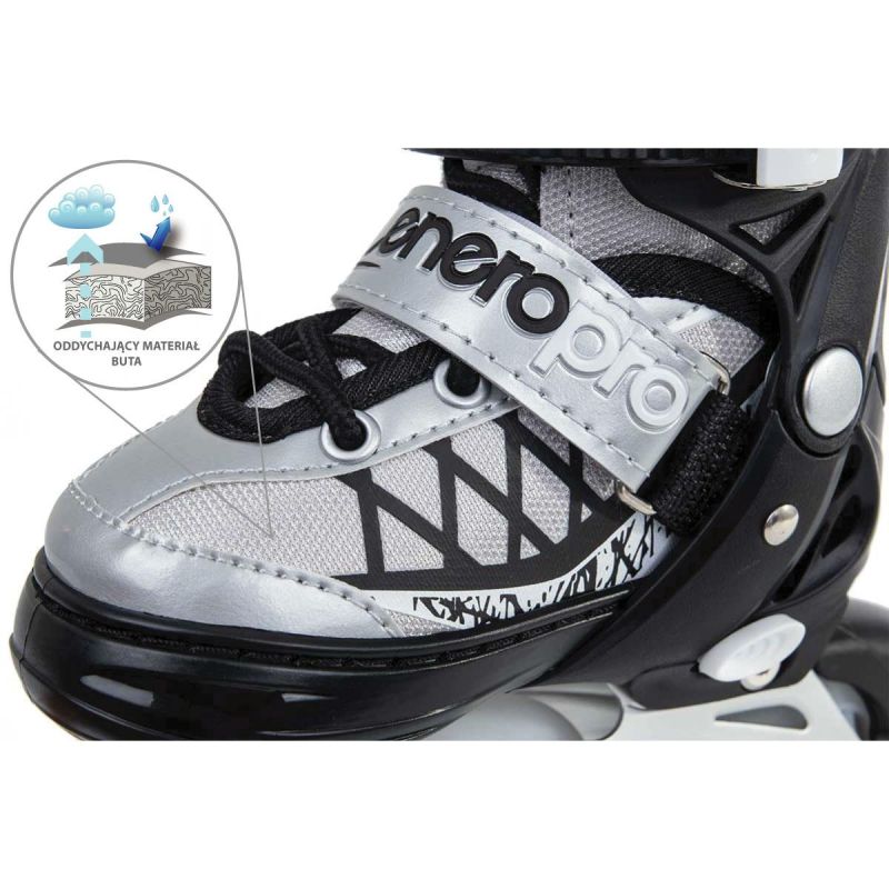 Enero Pro Roller Skates-Roller Skates-Ice Skating 4in1 Led 38-41 Gray szürke skates, roller skates