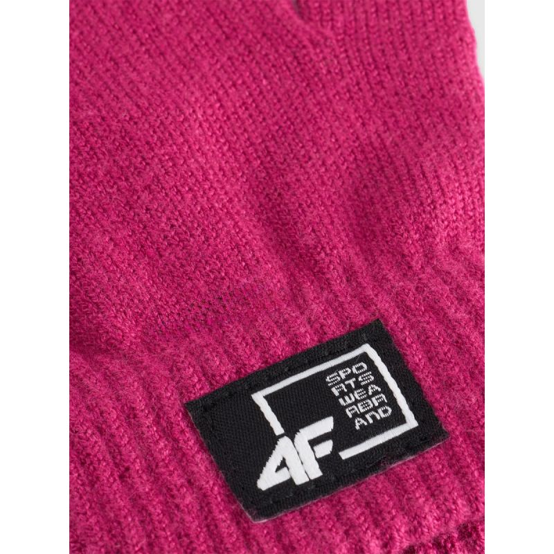 Children's knitted gloves with viscose 4F 4FJRAW25AGLOU146-53S l/xl kesztyű