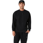Asics Fleece Relaxed Crew-Neck Top fekete pulóver 2031F335001