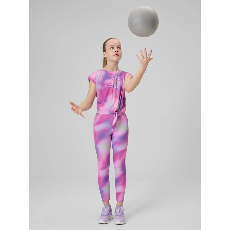 Girls' quick-drying sports crop-top 4F