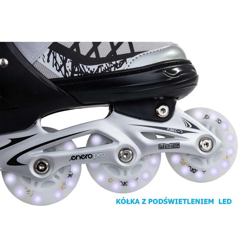 Enero Pro Roller Skates-Roller Skates-Ice Skating 4in1 Led 38-41 Gray szürke skates, roller skates