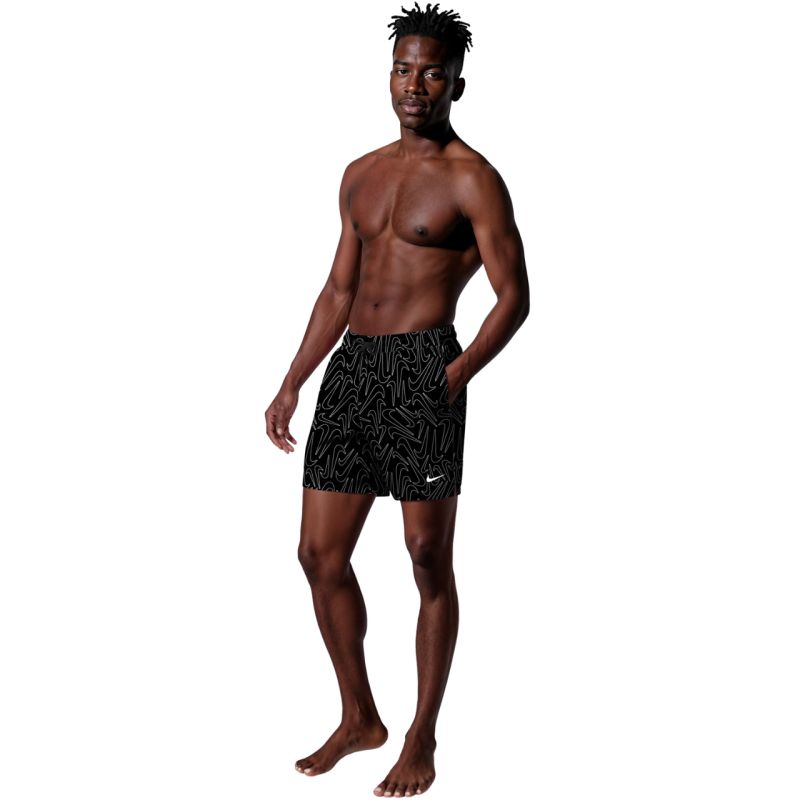 Nike Breaker Tossed Swoos 5" Volley Swim black fekete rövidnadrág NESSG572001