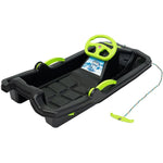Enero PLASTIC SLED WITH BRAKE AND HANDLEBAR ADAŚ BLACK WITH GREEN fekete sportfelszerelés GSP-1064765