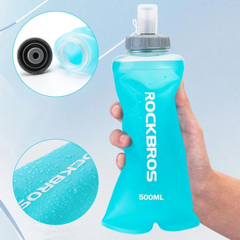 Rockbros 35210027001 soft flask running water bottle 500 ml - light blue jasnoniebieski training equipment