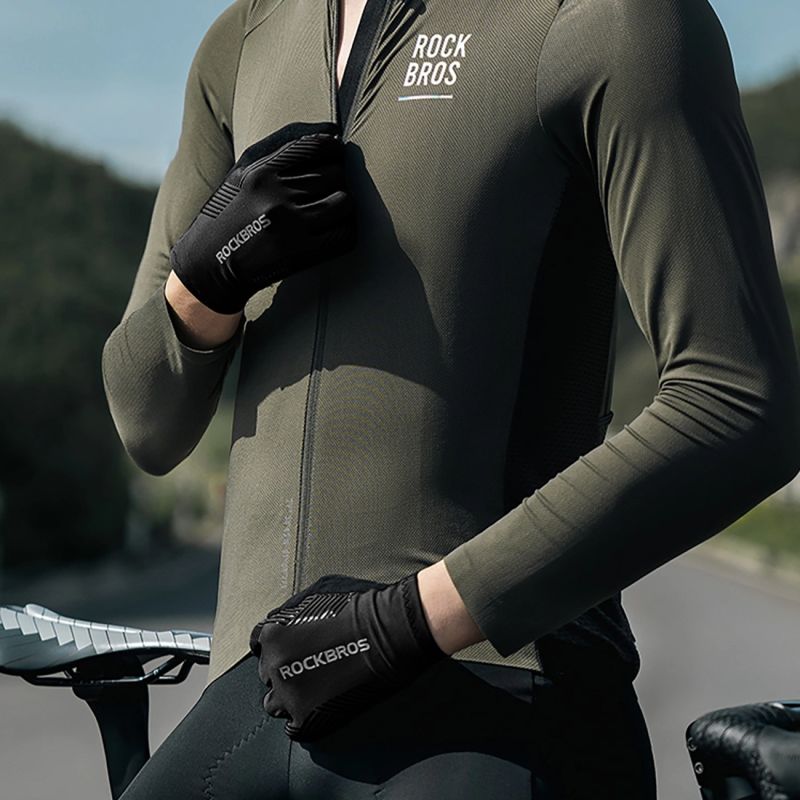 Rockbros cycling gloves spring/summer/autumn, full, size: XXL - black czarny \ xxl kesztyű
