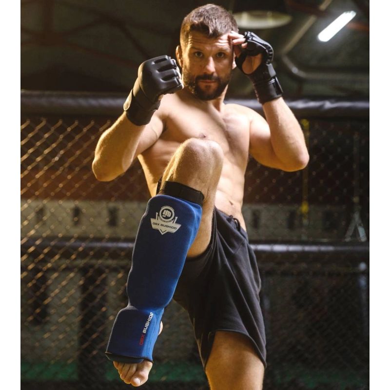 DBX Bushido Flexible Shin Guards - Shinrage Blue kék protectors and knee pads