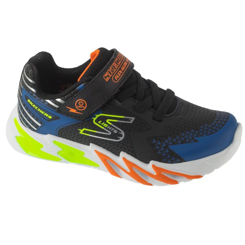 Skechers S-Lights: Flex-Glow Bolt 400138L-BKBL Black fekete utcai cipő