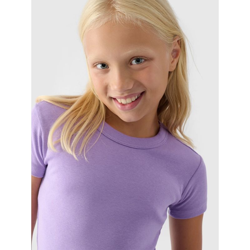 Girls' plain T-shirt 4F 4FJRSS24TTSHF2053-52S póló