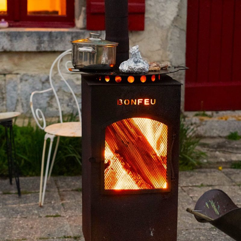 BonFeu BonCarré Garden Fireplace Black fekete hátizsák