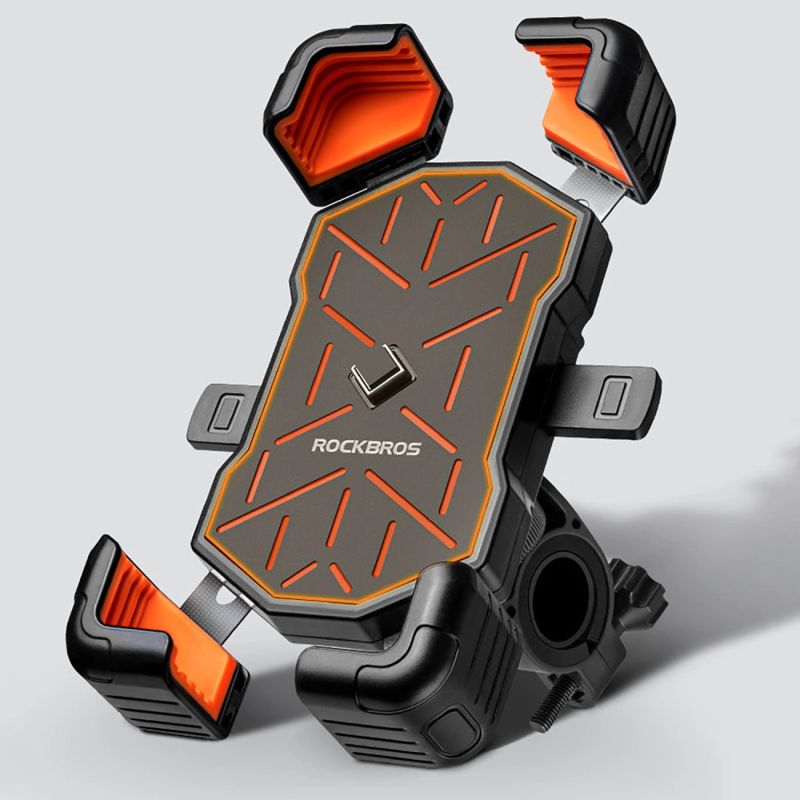 Rockbros HW-117 Handlebar Clamp Phone Holder - Black and Orange czarny || pomarańczowy phones and accessories