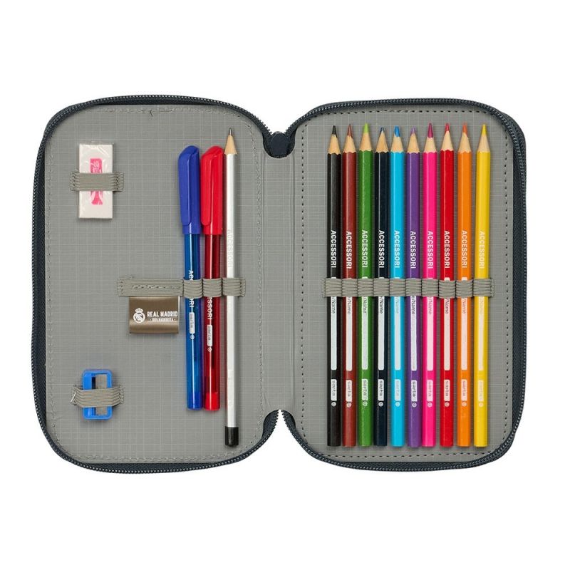 Real Madrid double filled pencil case 29 pcs wielokolorowy tolltartó