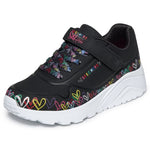 Skechers youth sneakers UNO LITE HEART CRAZE 314091L BKMT fekete utcai cipő