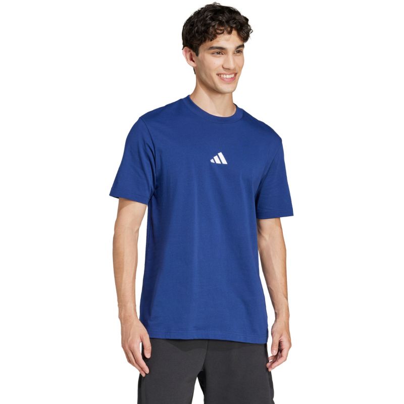 adidas Men's Essentials Small Logo Single Jersey T-shirt blue JF1093 Ruházat