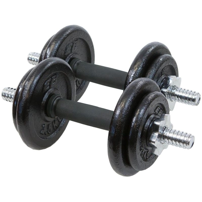 Enero CAST IRON DUMBBELL 19 KG (2x9.5 KG) FIT CASE fekete dumbbell, strength training equipment, training equipment