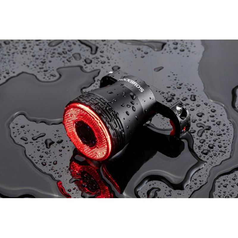 Rockbros Q5 Rear Bike Light with Intelligent Stop System - fekete lights, tourist equipment