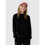 Girls' velour zip-up hoodie sweatshirt 4F Junior 4FJWAW24TSWSF1217-20S kapucnis pulóver