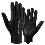 Rockbros cycling gloves spring/summer/autumn, full, size: L - black czarny \ l kesztyű