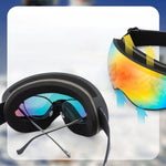 Rockbros SP284 Ski Goggles - Black Sandblasted Frame, Gray PC Lens with Red Mirror, Kids czarny úszás kiegészítő 5907769384219-211761