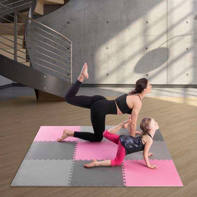 One Fitness Multipack MP10 puzzle mat pink and gray 9 pieces 10 mm szürke edzőfelszerelés 17-63-084