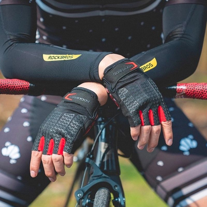 Rockbros S cycling gloves with gel inserts - black and red s \ czarny || czerwony kesztyű
