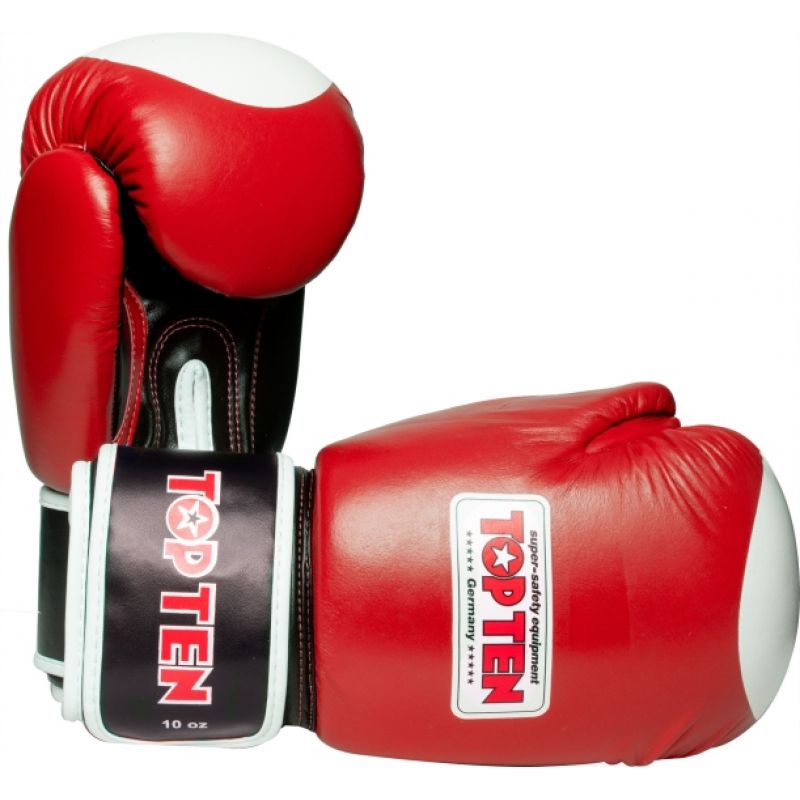 TOP TEN RTT-WAKO Boxing Gloves 10 oz (WAKO APPROVED) czerwony kesztyű