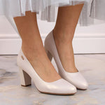 Inny Sergio Leone W beige pearl heel pumps bézs utcai cipő SK193B