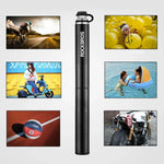Rockbros JG-PB-004 lightweight bicycle pump with pressure gauge - black fekete pumpa 304004-211902
