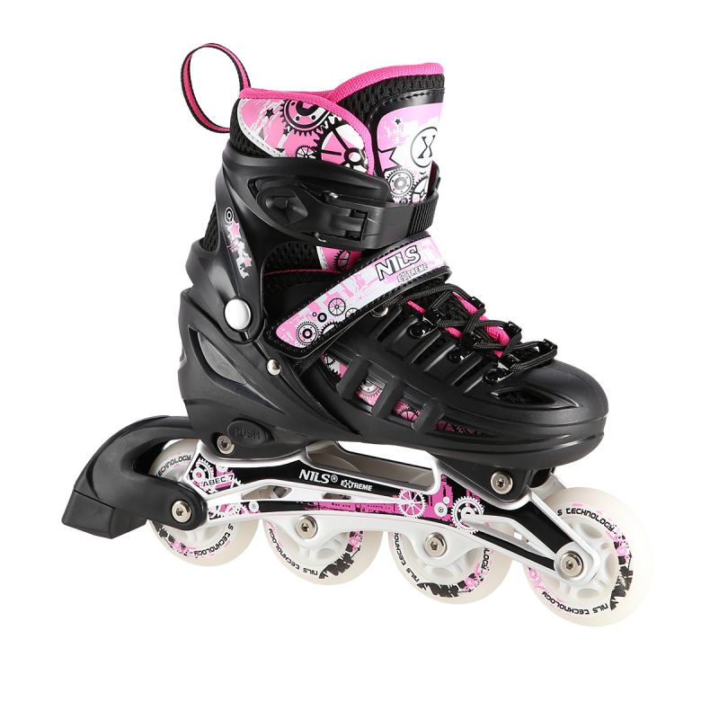 Nils Extreme 4in1 PINK LED SIZE M(35-38) ROLLER SKATER WITH DIMENSIONAL HOCKEY BLADE rózsaszín görkorcsolya