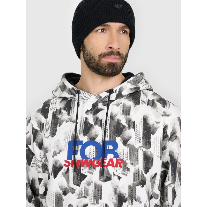 Men's loose hooded sweatshirt 4F 4FRAW25TSWSM2569-91A kapucnis pulóver
