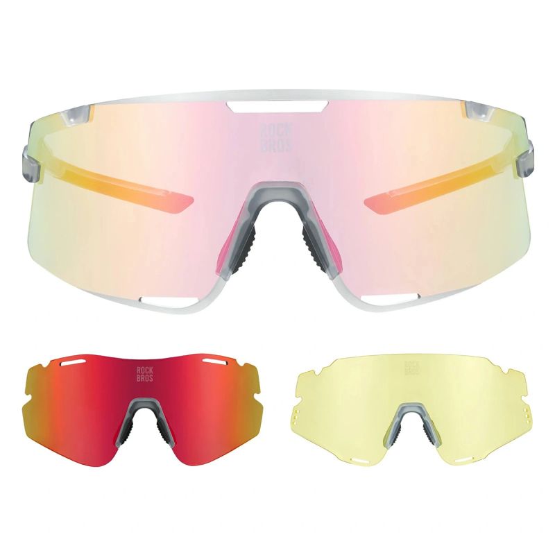 Rockbros SP338 ROAD TO SKY Cycling Glasses with Interchangeable Lenses - Gray szary training equipment