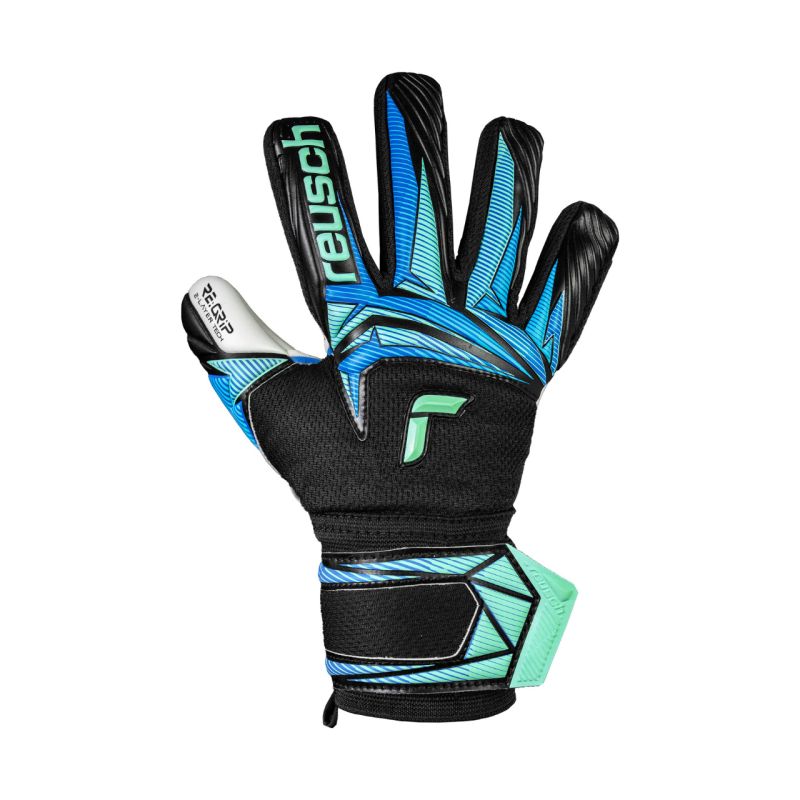 Reusch Attrakt RE:Grip NC Junior goalkeeper gloves black and 5672535 kék kapuskesztyű