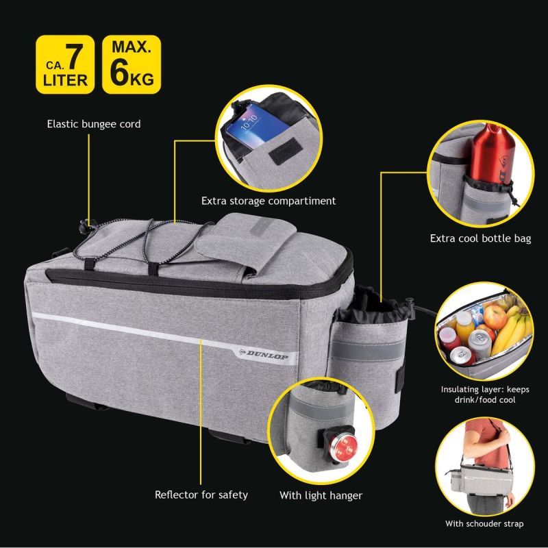 Dunlop Thermal Bike Rear Mount Luggage Rack 7l táska GSP-473772