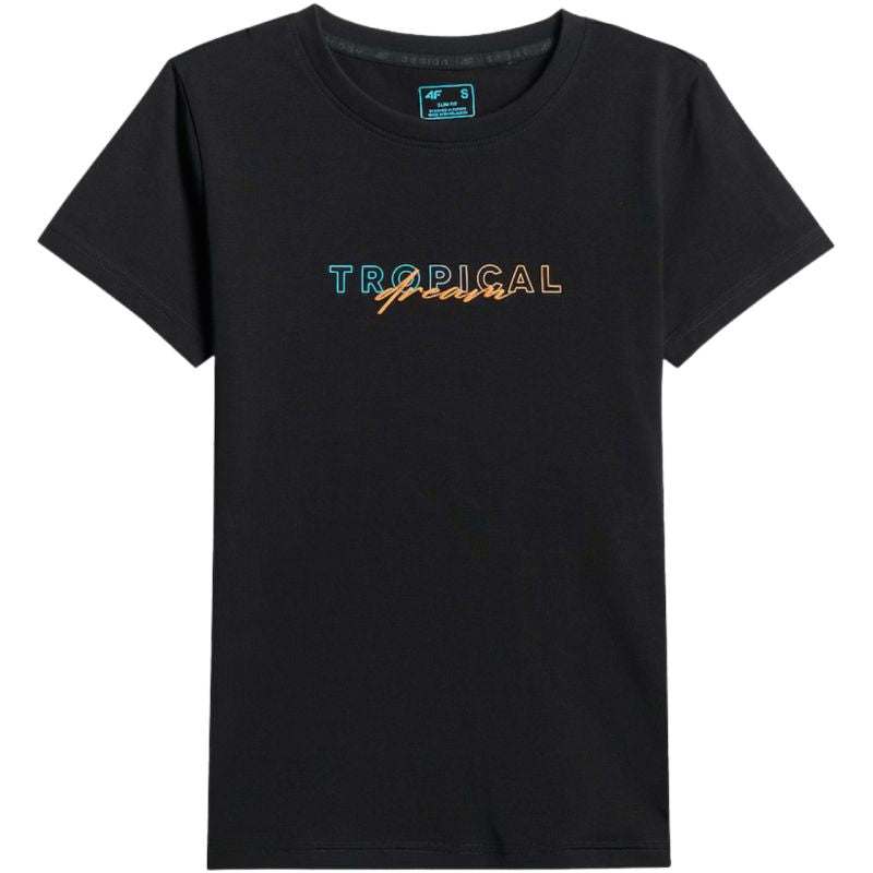 4F Women's T-shirt F2717 deep 20S fekete póló 4FWSS26TTSHF271720S