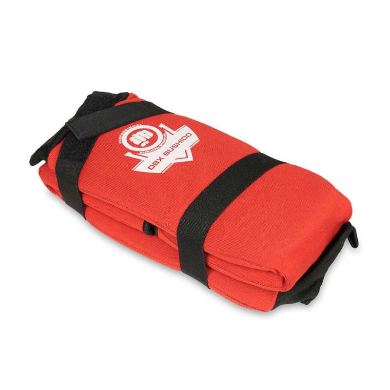 DBX Bushido Flexible Shin Guards - Shinrage Red piros protectors and knee pads