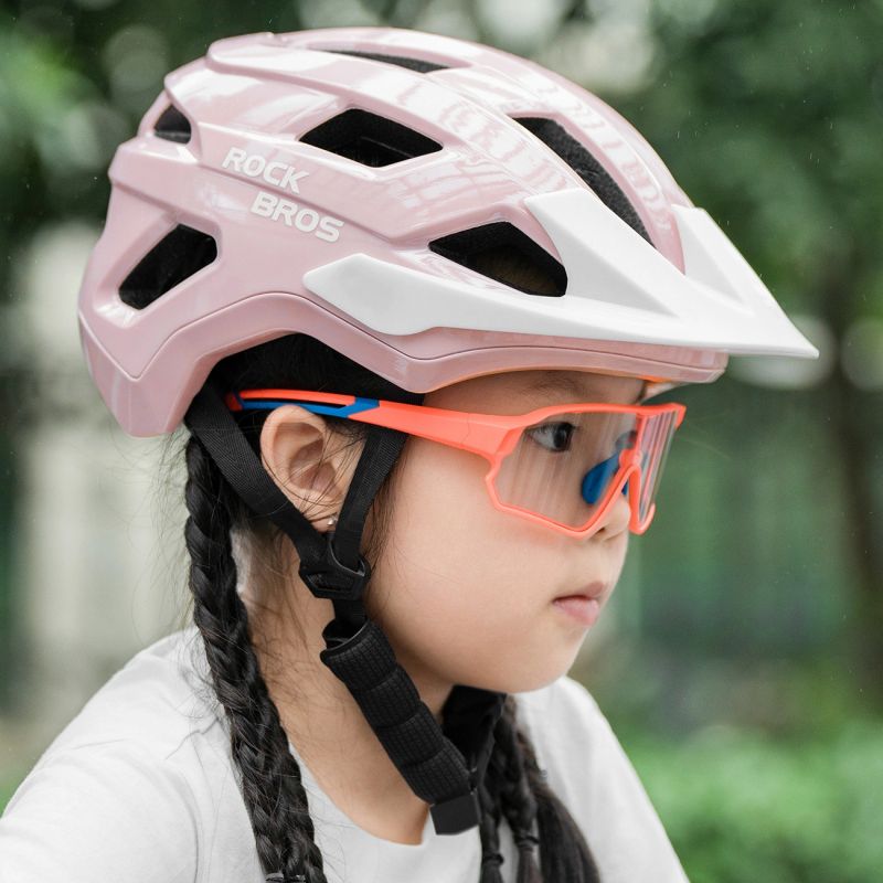 Rockbros LK-67 Youth Bike Helmet with Detachable Visor 54–58 cm - Pink różowy védőfelszerelés -203986