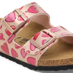 Birkenstock ARIZONA KIDS BS 1030434 ELECTRIC METALLIC COPPER HEARTS flip-flops (standard width)