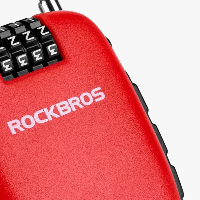 Rockbros 32420981001 bicycle lock with retractable cable - red piros kiegészítő 304004-163810