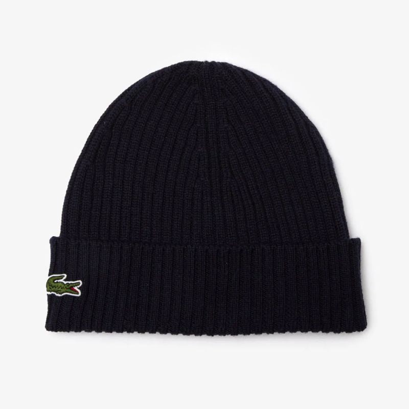 Lacoste Ribbed Wool Beanie Navy Blue - RB0001-166 uniwersalny sapka