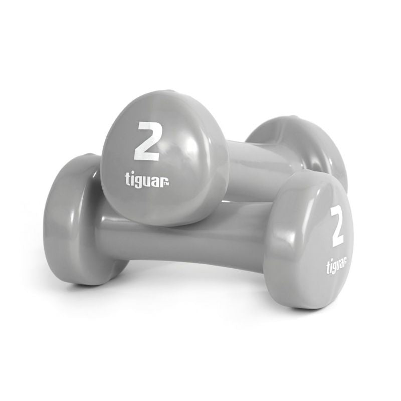 Tiguar vinyl dumbbells szürke edzőfelszerelés TI-HW0020BOX
