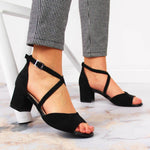 Inny Sergio Leone W SK367A black block heel sandals Túracipő